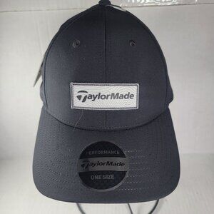 Taylormade Performance Black Adjustable Snapback Golf Baseball Hat One Size